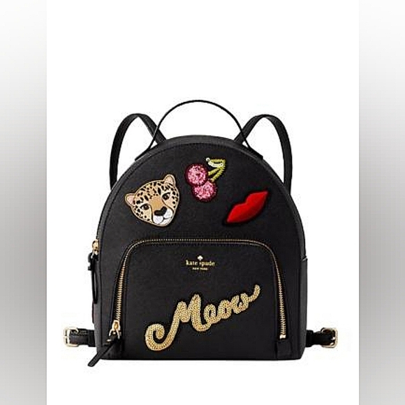 kate spade Handbags - Kate Spade Designer Run Wild Leopard Tomi Animal Cherry Lips Backpack
